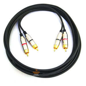 Kit 2 Cabos Áudio Blindado RCA Duplo Profissional 1 Metro